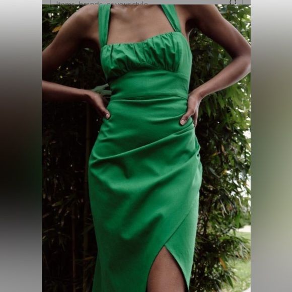 ZARA LINEN BLEND DRESS NWT - Picture 10 of 12